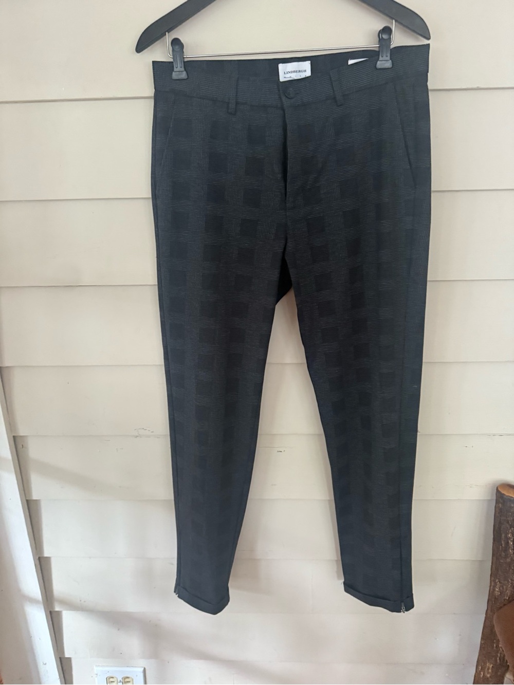 Lindbergh White checkered slim fit pants
